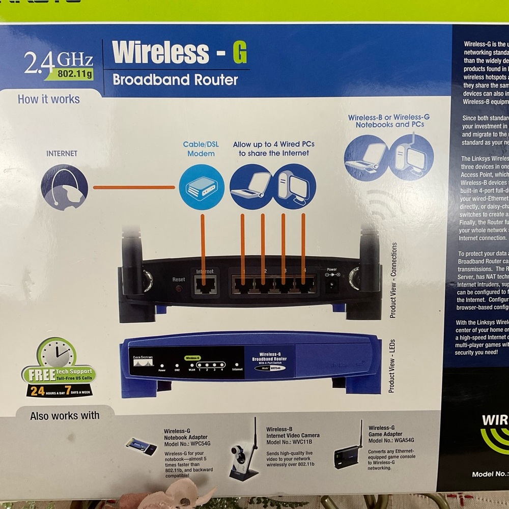 Linksys WRT54G Wireless-G Broadband Router in Original Box NEW - Picture 4 of 9